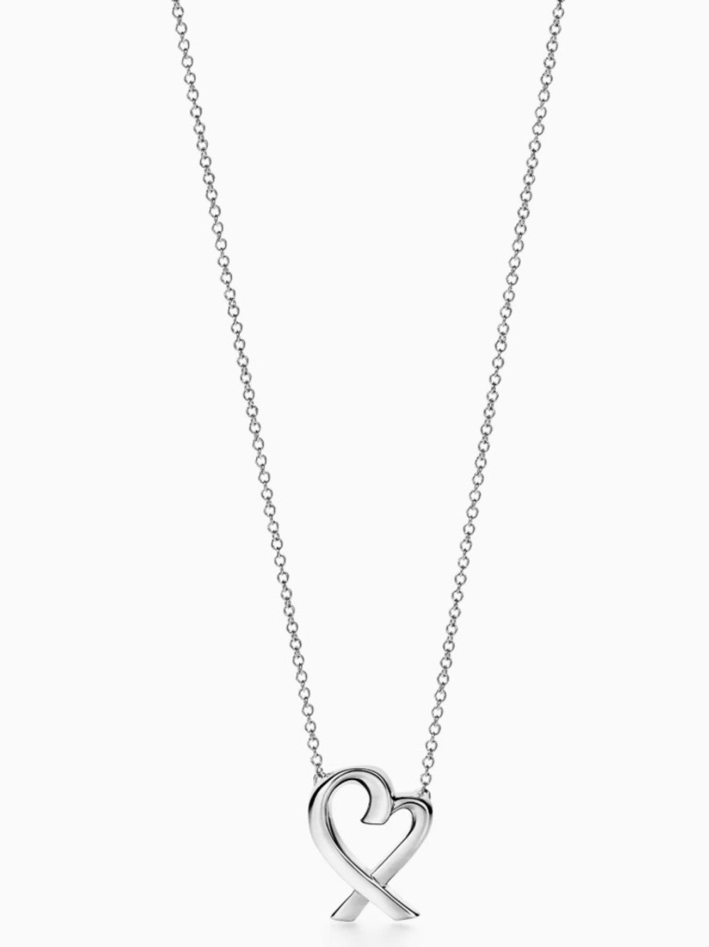 Tiffany & Co. Paloma Picasso Loving Heart Small Pendant Sterling Silver Necklace